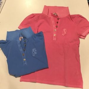 Juicy couture pink and blue collared shirts